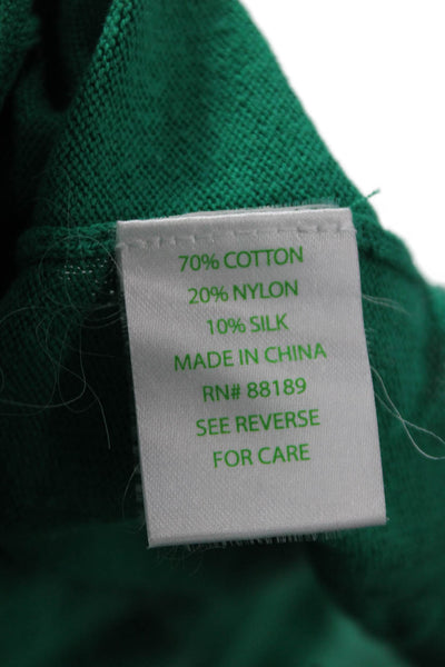 Lilly Pulitzer Women Green 3/4 Sleeve Blouse Cotton Silk Nylon Size M