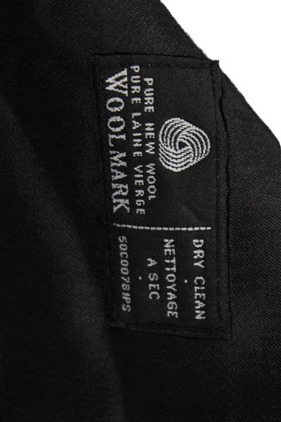 Lauren Ralph Lauren Mens Black Striped Wool Suit Jacket Size 40