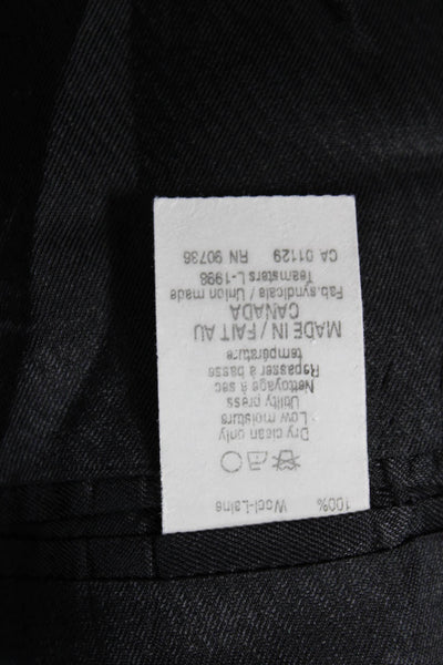 Lauren Ralph Lauren Mens Black Striped Wool Suit Jacket Size 40