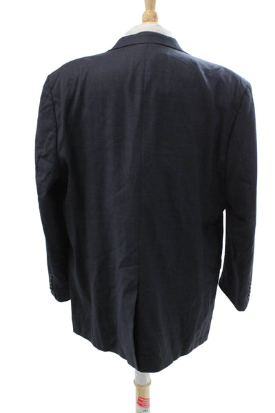 Lauren Ralph Lauren Men Dark Blue Wool Check Suit Jacket Button Size 46