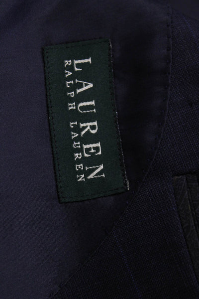 Lauren Ralph Lauren Men Dark Blue Wool Check Suit Jacket Button Size 46