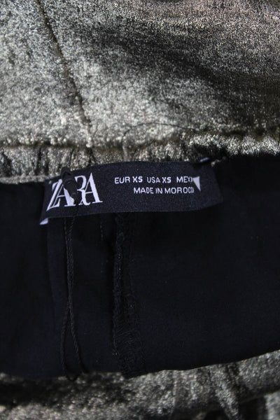 Zara Womens Green Polyester Drawstring Sweatpants Size XS