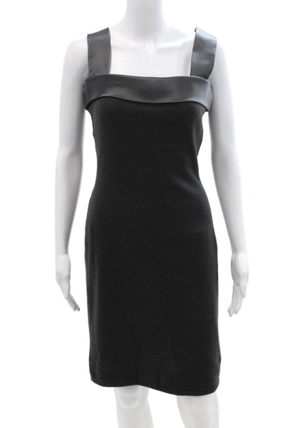 Shawn Ray Fons Women Sheath Dress Black Cashmere Square Neck Sleeveless Size 6