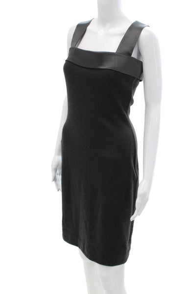 Shawn Ray Fons Women Sheath Dress Black Cashmere Square Neck Sleeveless Size 6