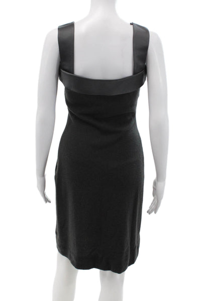 Shawn Ray Fons Women Sheath Dress Black Cashmere Square Neck Sleeveless Size 6