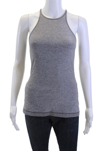 Lululemon Women Basic Gray Sleeveless High Neck Tank Nylon Blend Size 4