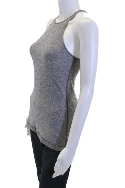 Lululemon Women Basic Gray Sleeveless High Neck Tank Nylon Blend Size 4
