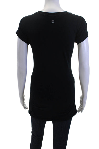 Lululemon Womens Black Tunic T-Shirt Short Sleeve Round Neck Size 4