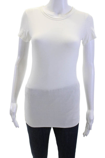 Majestic Paris, Women, Basic Jersey T-Shirt White Crew Neck Short Sleeve Size 1
