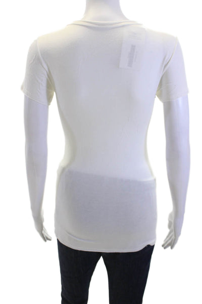 Majestic Paris, Women, Basic Jersey T-Shirt White Crew Neck Short Sleeve Size 1