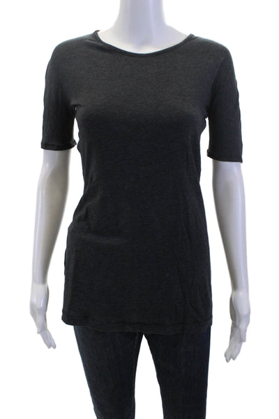 Lululemon Womens Dark Gray Basic T-Shirt Crew Neck Short Sleeve Size 6