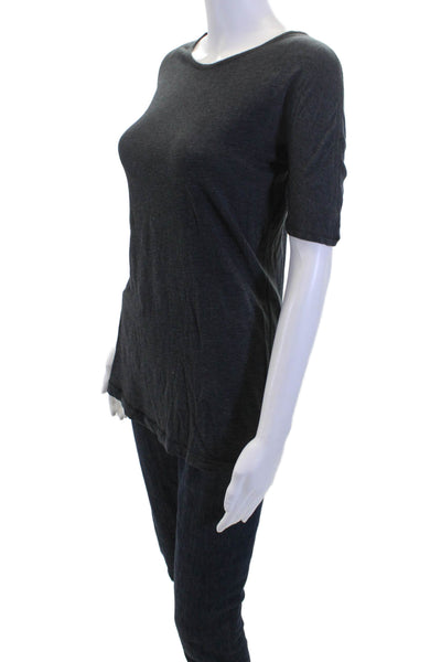 Lululemon Womens Dark Gray Basic T-Shirt Crew Neck Short Sleeve Size 6