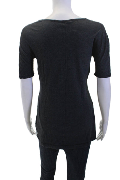 Lululemon Womens Dark Gray Basic T-Shirt Crew Neck Short Sleeve Size 6
