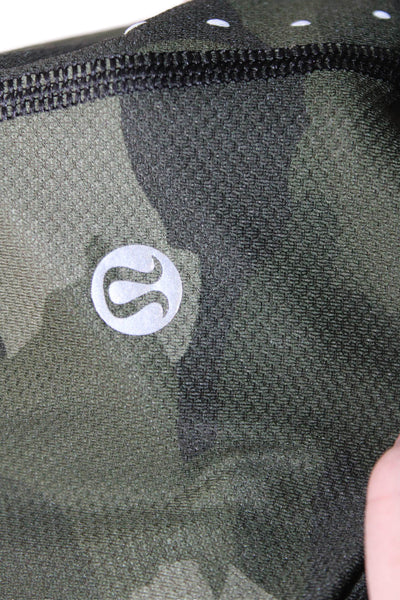 Lululemon Womens Green Camo Crew Neck Short Sleeve Basic T-Shirt Size 6