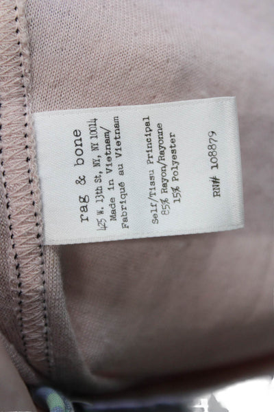 Rag & Bone Women Basic Pink Round Neck Short Sleeve T-Shirt Size S