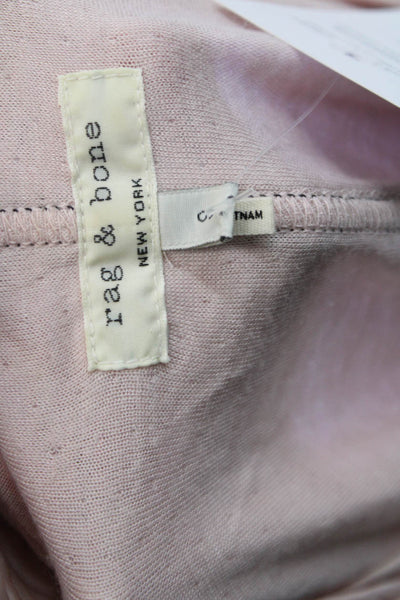 Rag & Bone Women Basic Pink Round Neck Short Sleeve T-Shirt Size S