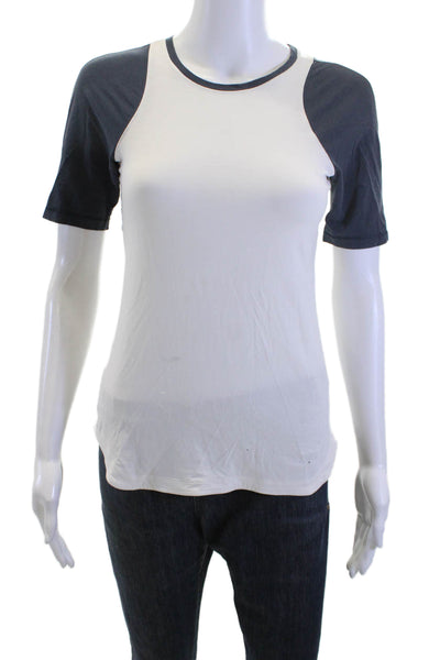 Lululemon Women Dark Blue Ringer T-Shirt Crew Neck Short Sleeve Size 4