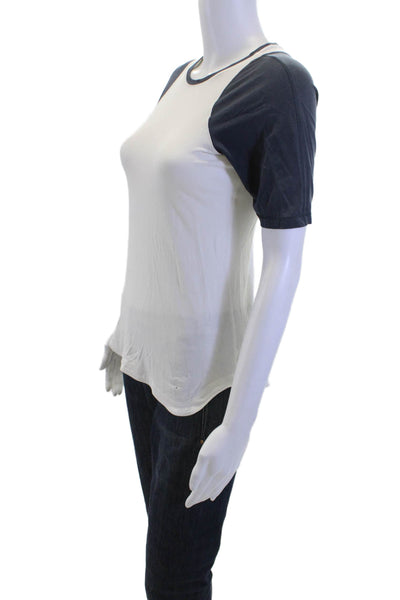 Lululemon Women Dark Blue Ringer T-Shirt Crew Neck Short Sleeve Size 4