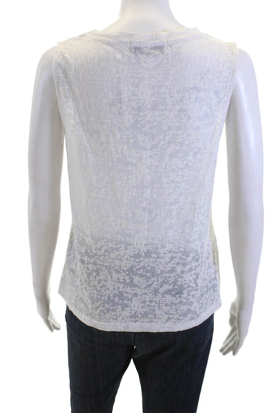 Soul Cycle Womens Basic Sleeveless Skull Graphic Tank White 65/35 Cotton Size S