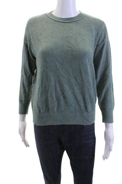 Barefoot Dreams® Womens Pullover Sweater Green Crew Neck 3/4 Sleeve Size XS
