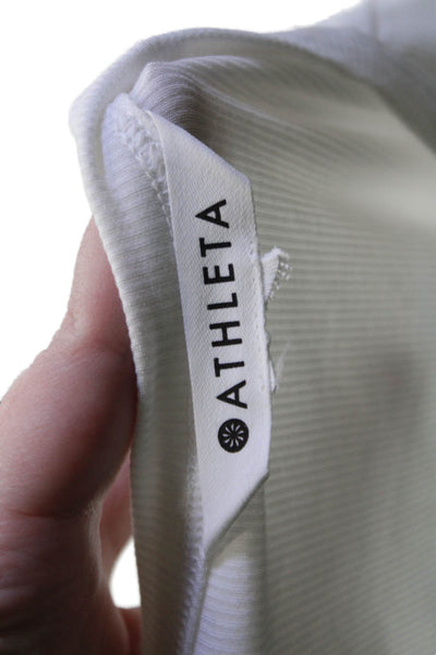 Athleta Womens White Basic Long Sleeve T-Shirt Size 2XS