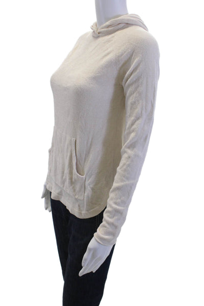 Barefoot Dreams® Women Pullover Hoodies Beige Long Sleeve Size XS