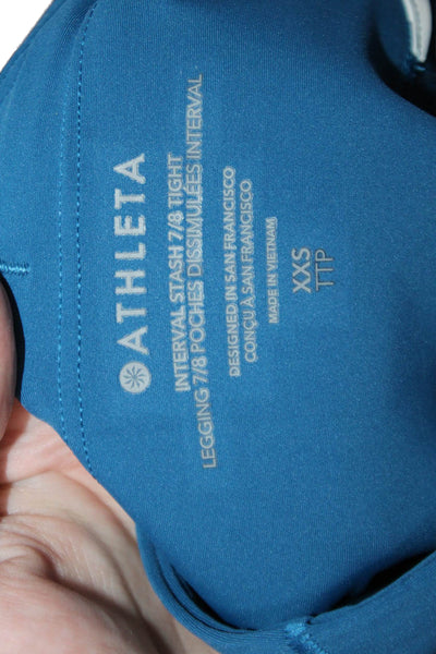 Athleta Women Blue Polyester Blend Leggings Size 2XS