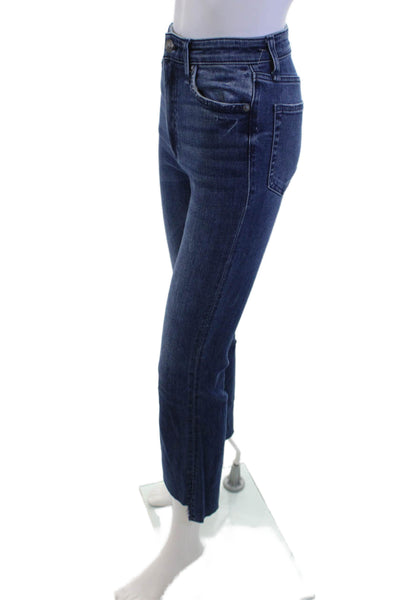 Rag & Bone Women Cropped Flared Jeans Dark Blue Mid-Rise Petite Size 23