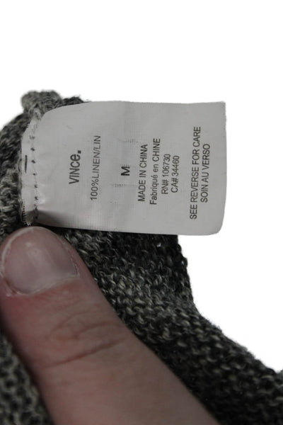 Vince Womens Pullover Linen Long Sleeve Gray Size M