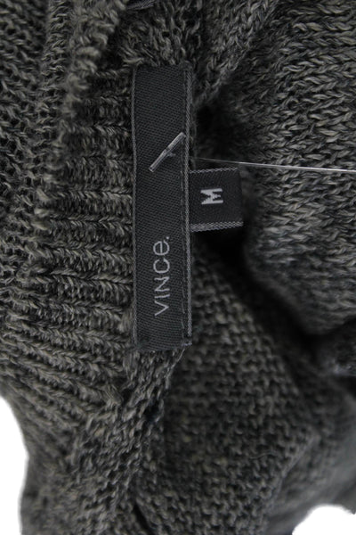 Vince Womens Pullover Linen Long Sleeve Gray Size M