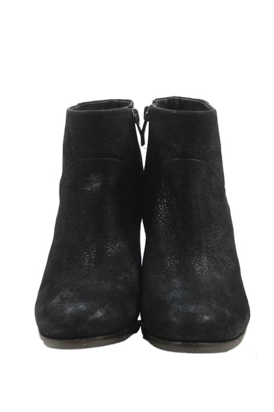 Vince Camuto Womens Leather Side Zippered Heeled Ankle Boots Black Size 8.5