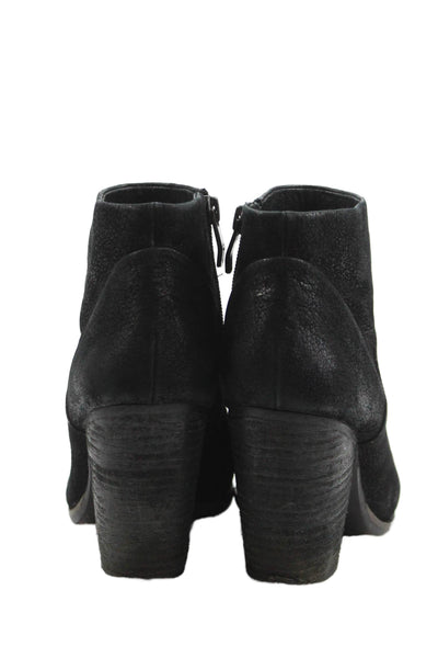 Vince Camuto Womens Leather Side Zippered Heeled Ankle Boots Black Size 8.5