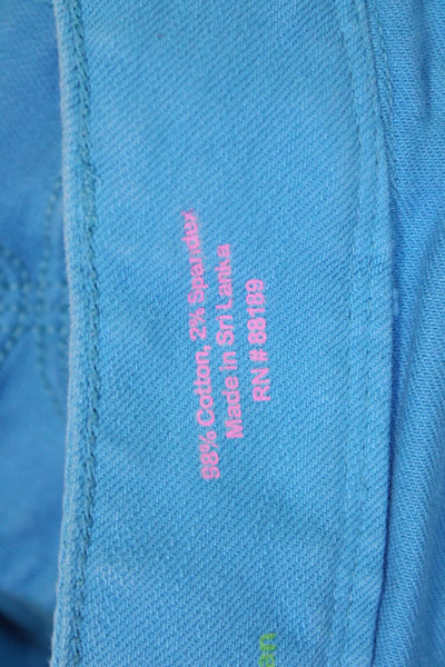 Lilly Pulitzer Womens Blue High-Rise Chino Pants Button Fly Size 10