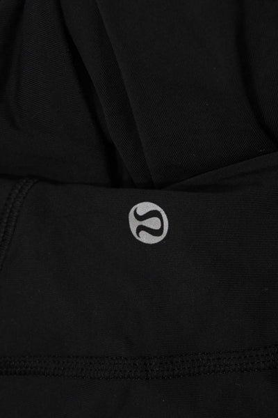 Lululemon Women Cropped Capri Leggings Black Nylon Zip Size 6