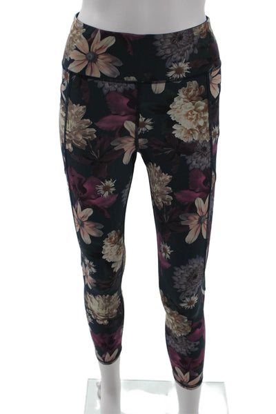 Sweaty Betty Womens Ankle Floral Black Leggings Polyester Zip Size S