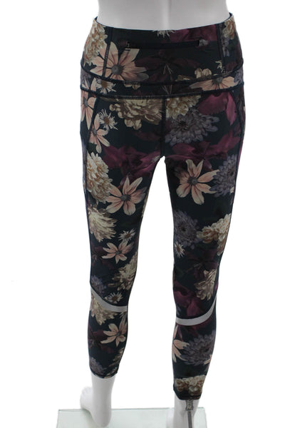 Sweaty Betty Womens Ankle Floral Black Leggings Polyester Zip Size S