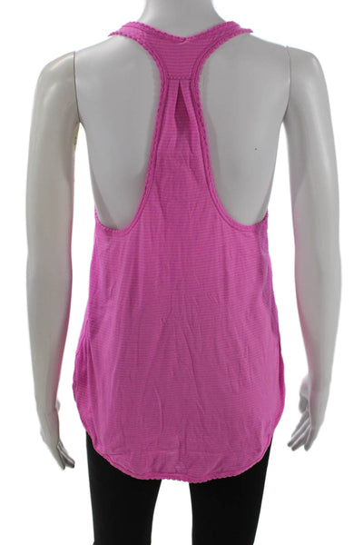Lululemon Women Basic Pink Striped Nylon Blend Sleeveless Tank Size 6