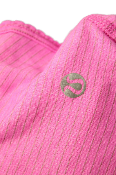 Lululemon Women Basic Pink Striped Nylon Blend Sleeveless Tank Size 6