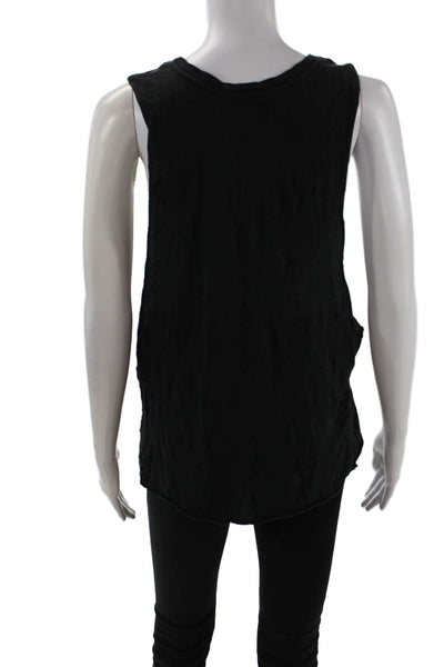 Spiritual Gangster Womens Black Graphic Basic Tank Sleeveless Round Neck Size M
