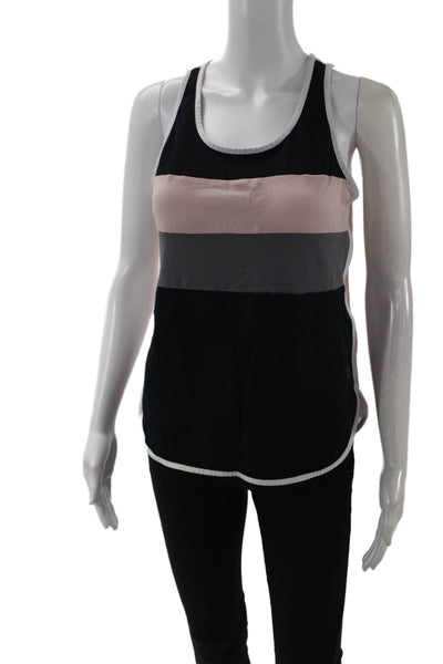 Sweaty Betty Womens Basic Black Striped Sleeveless Tank Round Neck Size S