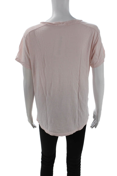 Sundry Women Basic Jersey Graphic T-Shirt Pink Short Sleeve Size 1