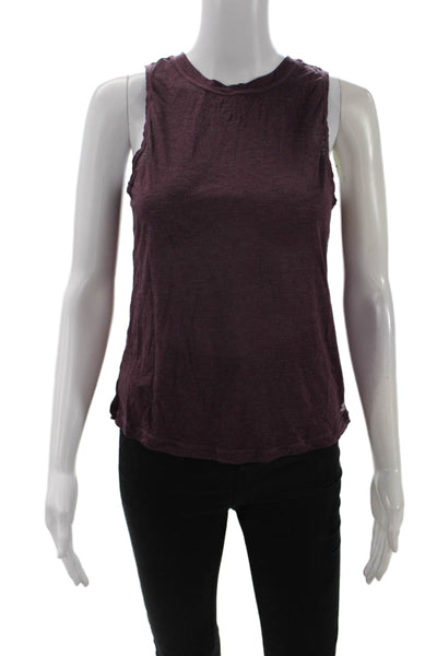 Sweaty Betty, Women Jersey Tank Purple Cotton Crew Neck Size S