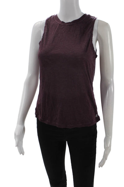 Sweaty Betty, Women Jersey Tank Purple Cotton Crew Neck Size S