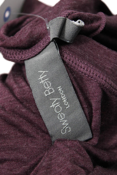 Sweaty Betty, Women Jersey Tank Purple Cotton Crew Neck Size S