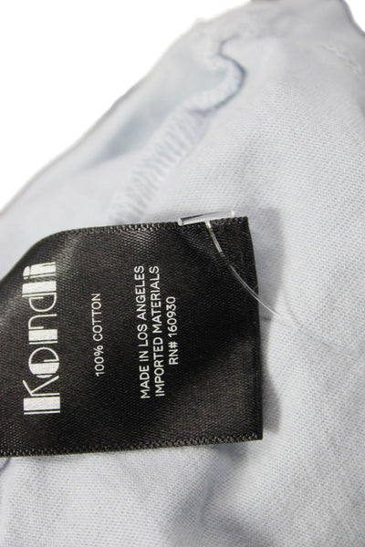 Kondi Women Cropped Basic T-Shirt Light Blue 3/4 Sleeve 100% Cotton Size S
