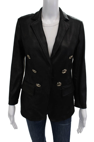 Insight Women Black Collared Button Blazer Long Sleeve Size 2