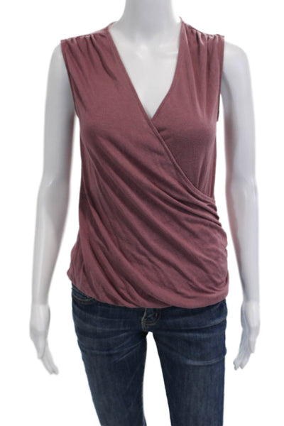 Athleta Women Jersey Tank Purple V-Neck Modal Polyester Sleeveless Size XS