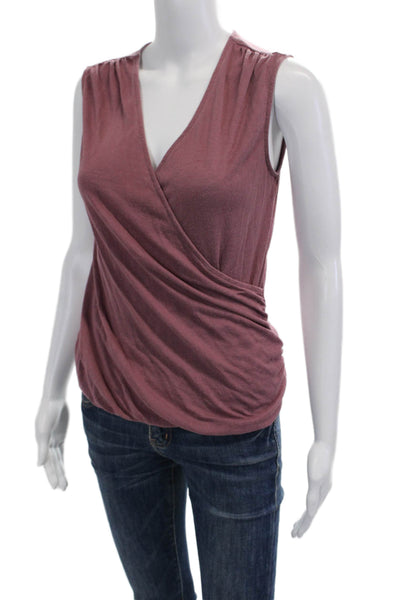 Athleta Women Jersey Tank Purple V-Neck Modal Polyester Sleeveless Size XS