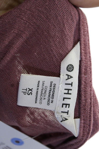 Athleta Women Jersey Tank Purple V-Neck Modal Polyester Sleeveless Size XS