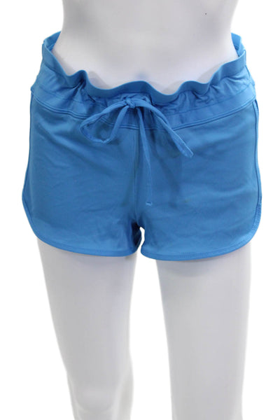 Athleta Unisex Sweat Shorts Blue Drawstring Beach Size XS